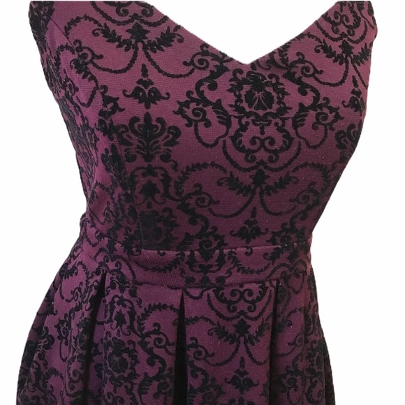 Ixia Burgundy Fit & Flare Open Back Mini Dress - Picture 2 of 7